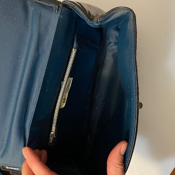 vintage JOHN HURT Navy blue shoulder bag - Picture 7 of 9